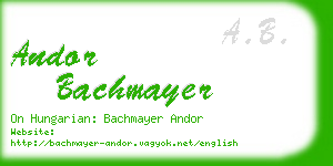 andor bachmayer business card